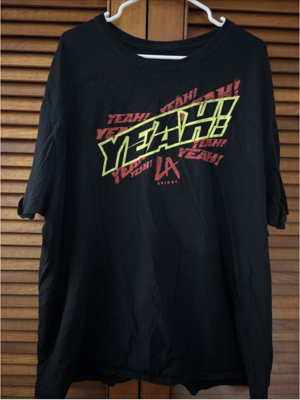 WWE Authentic LA Knight "YEAH!" T-Shirt Black Size 3XL